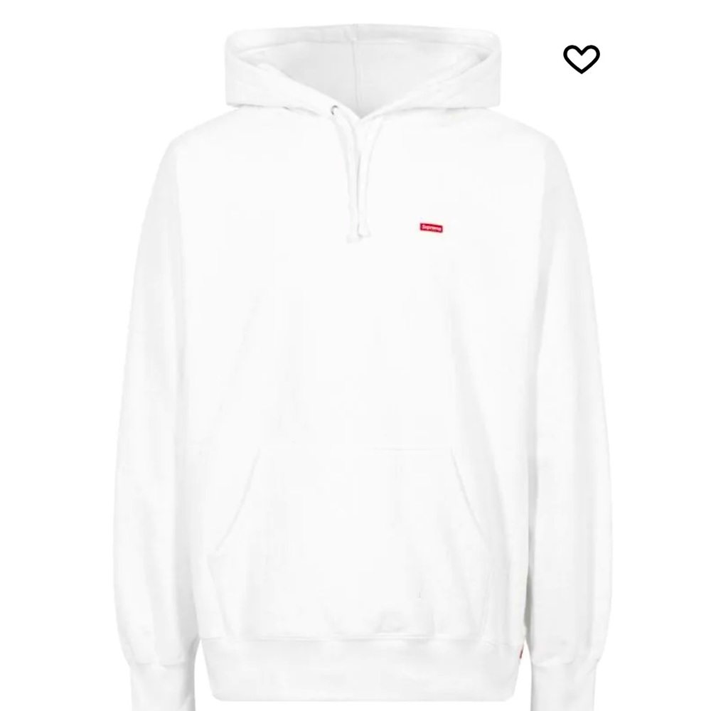 White supreme small box logo hoodie. Never worn